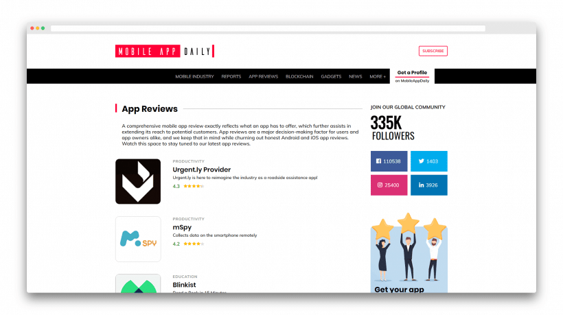 MobileAppDaily 推廣您的應用