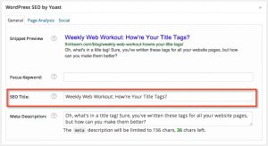 Yoast 제목 태그 스크린샷