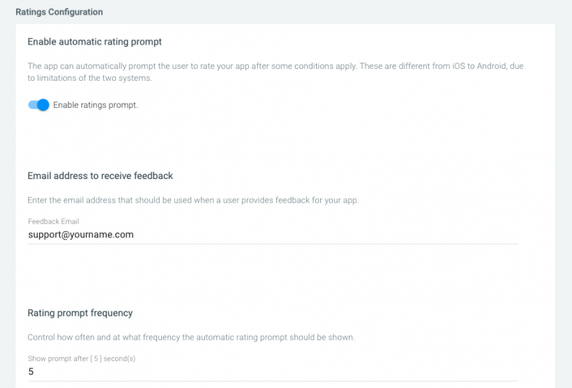 Configuração de classificações de tela