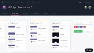 Plataforma de prototipagem de aplicativo móvel para captura de tela Invision