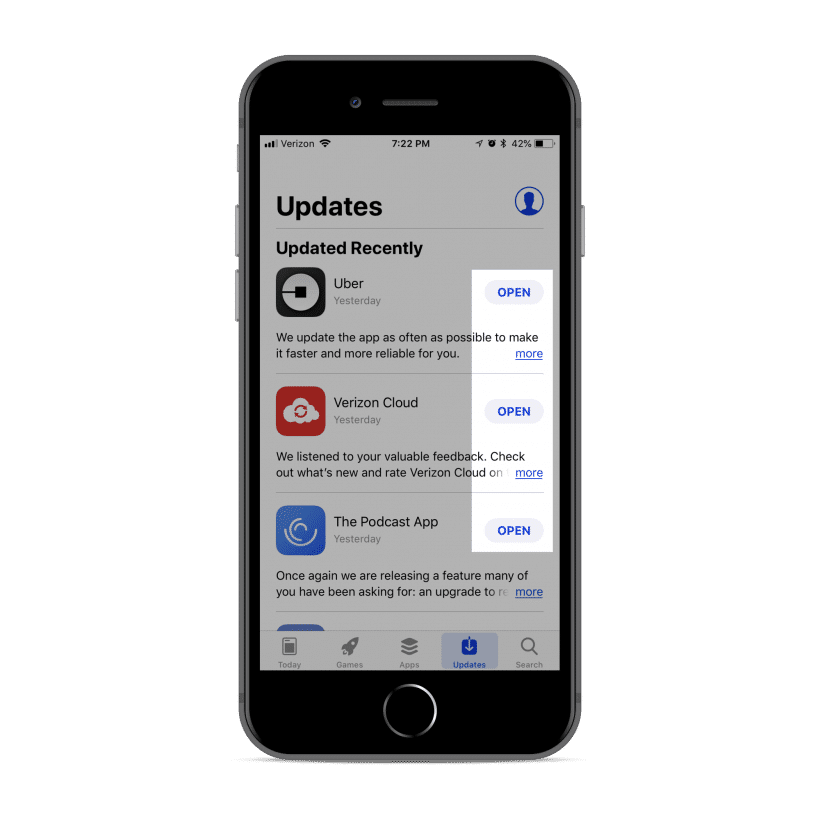 aplikasi asli diperbarui secara otomatis