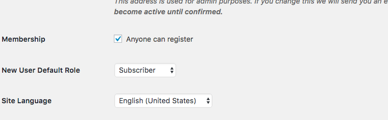 Menu Geral de Configurações