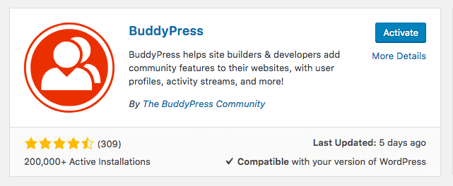 Ativar BuddyPress