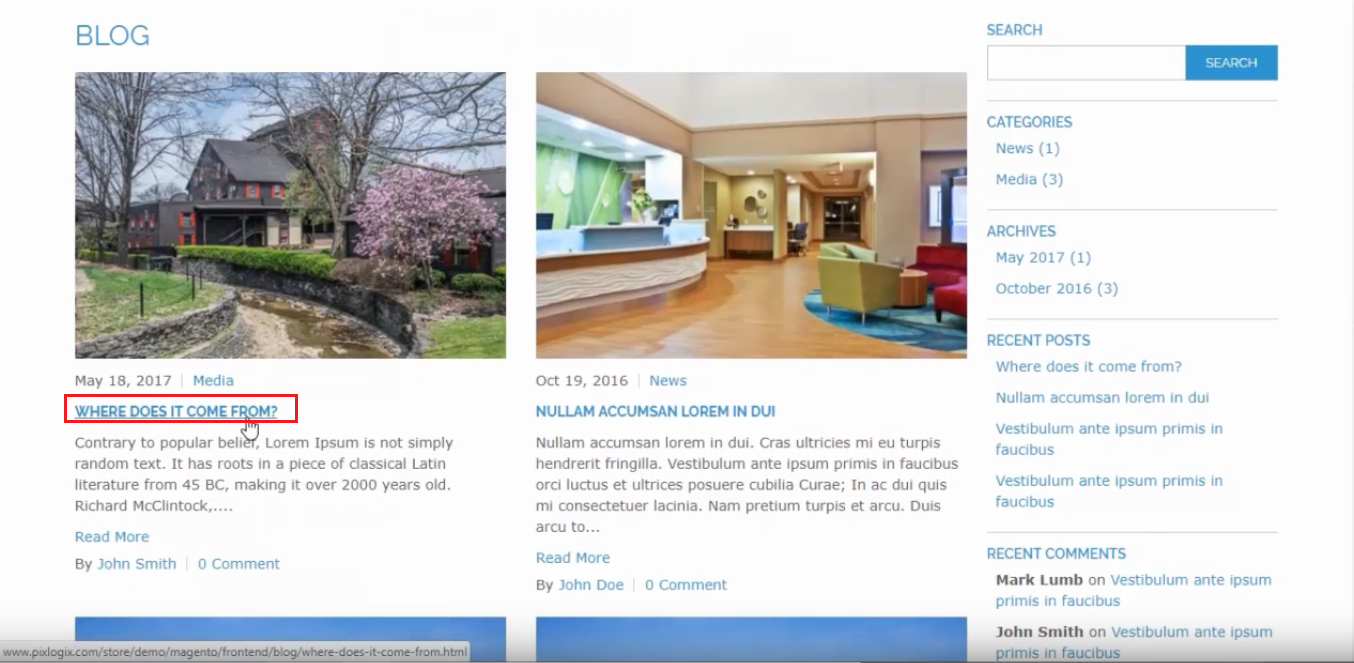 رابط آخر - ملحق مدونة Magento