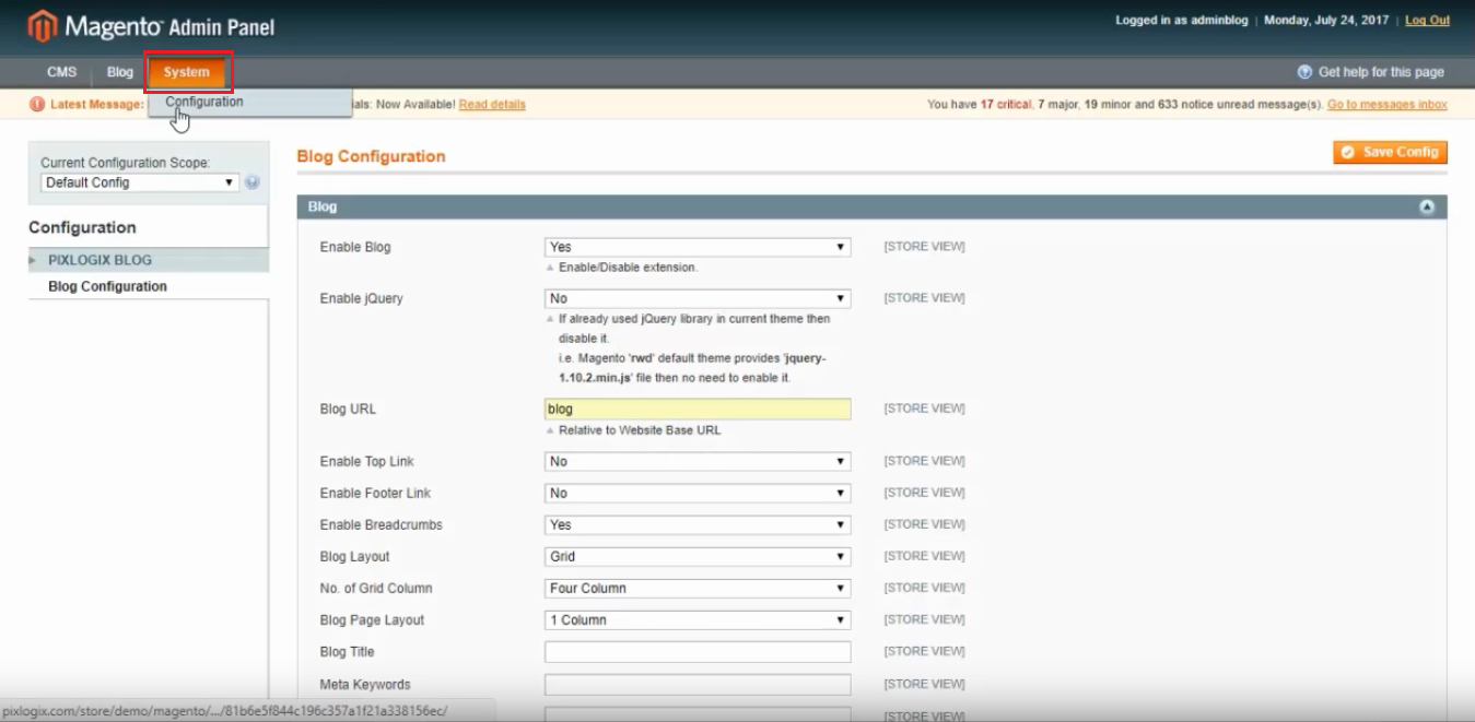 النظام والمدونة