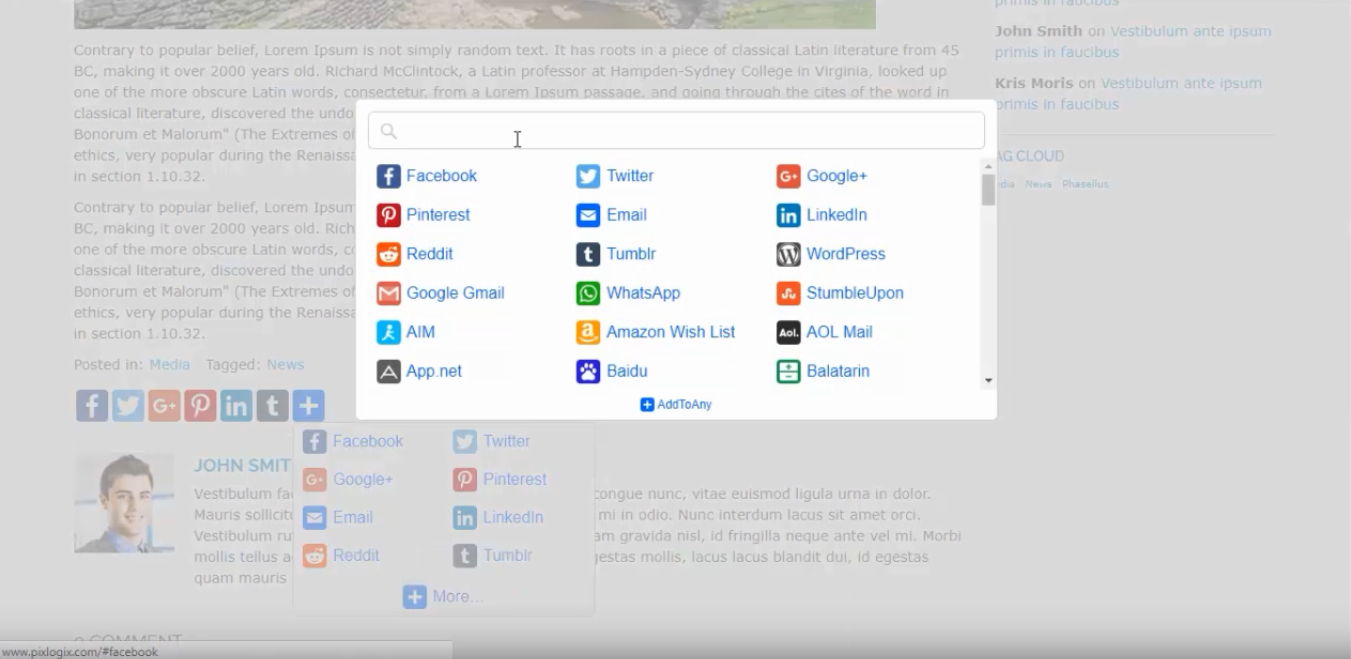 مشاركة المنشورات على منصات اجتماعية مختلفة