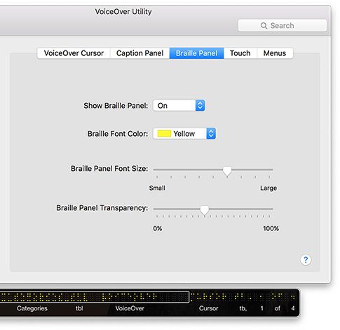 Braillefeld auf Apple VoiceOver