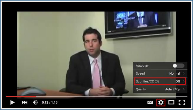YouTube-Player mit Untertiteln