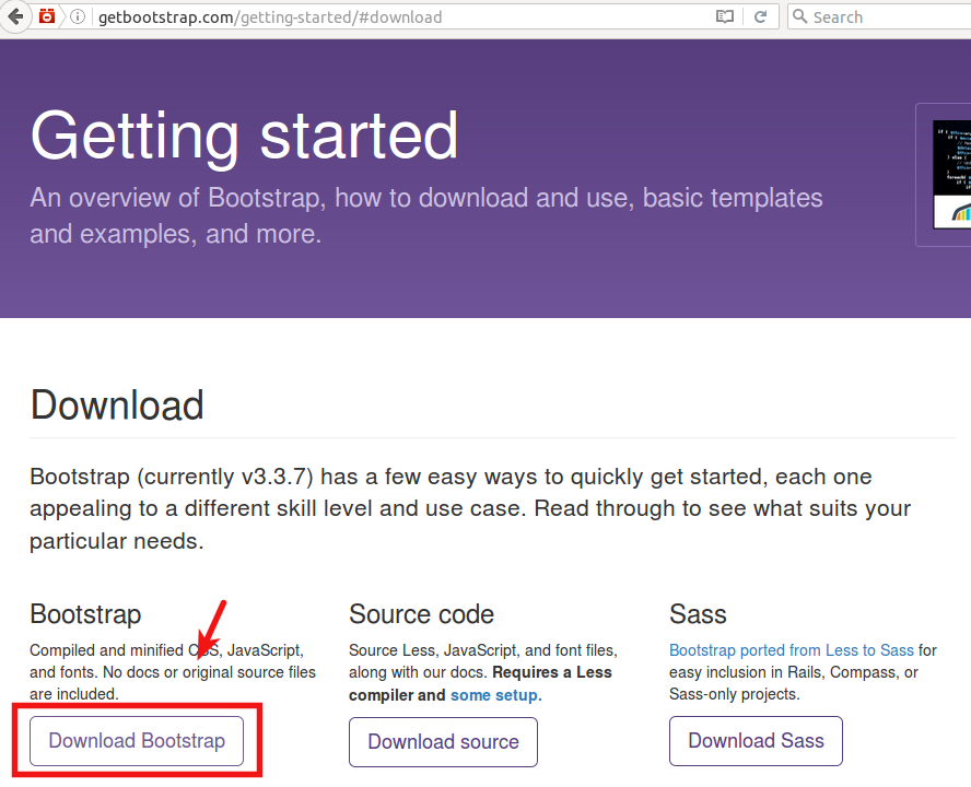 02 ดาวน์โหลดปุ่มบูตสแตรป 02