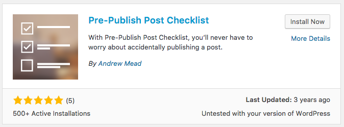daftar periksa posting pra-publikasikan