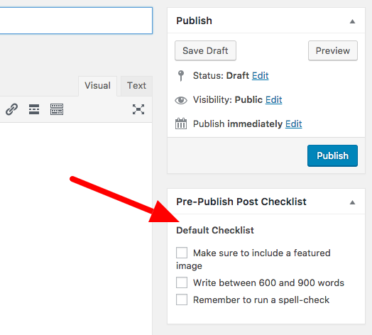pra-publikasikan metabox daftar periksa pos