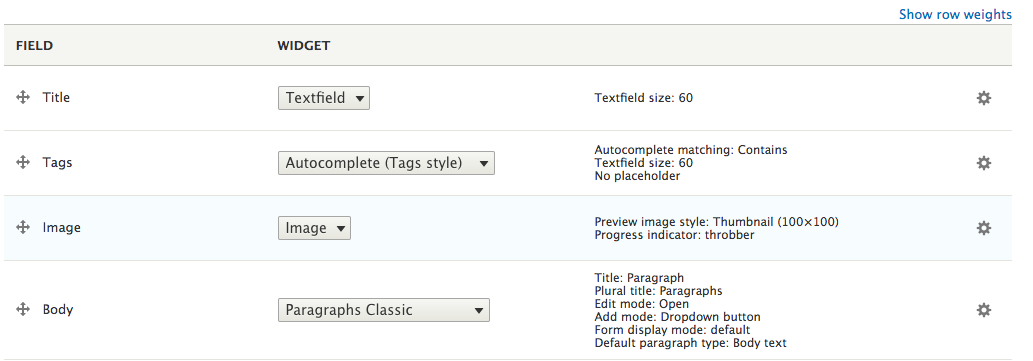 Champ Module Paragraphes Drupal