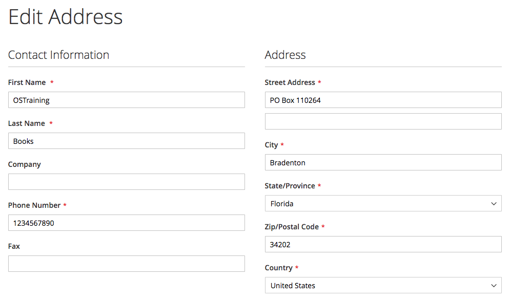 Magento Steuern - Adresse bearbeiten