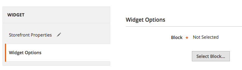 sélectionner le bloc magento