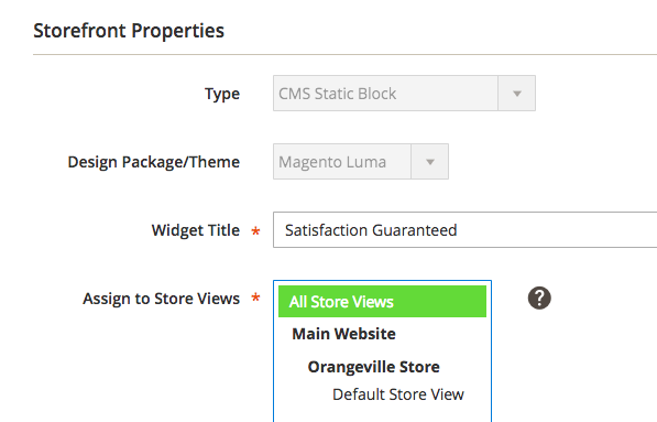 propriétés du bloc magento