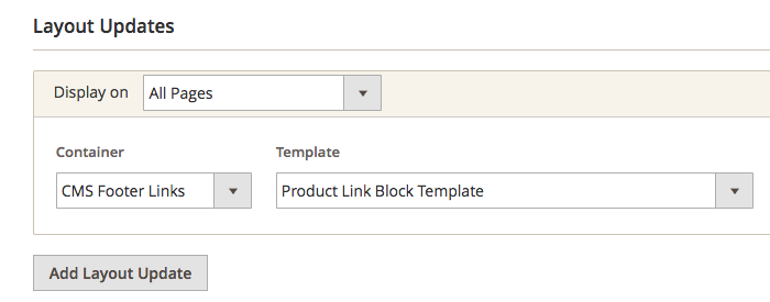 pied de page cms magento