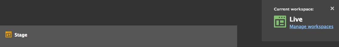 bouton de scène dans les espaces de travail Drupal 8.6