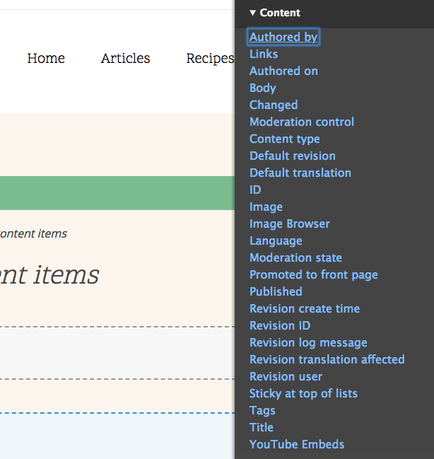choisir des blocs dans Drupal 8.6