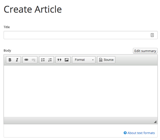 drupal créer un article