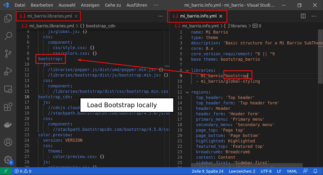 Bootstrap 4 w Drupal 8/9 z Bootstrap Barrio - OSTraining.com