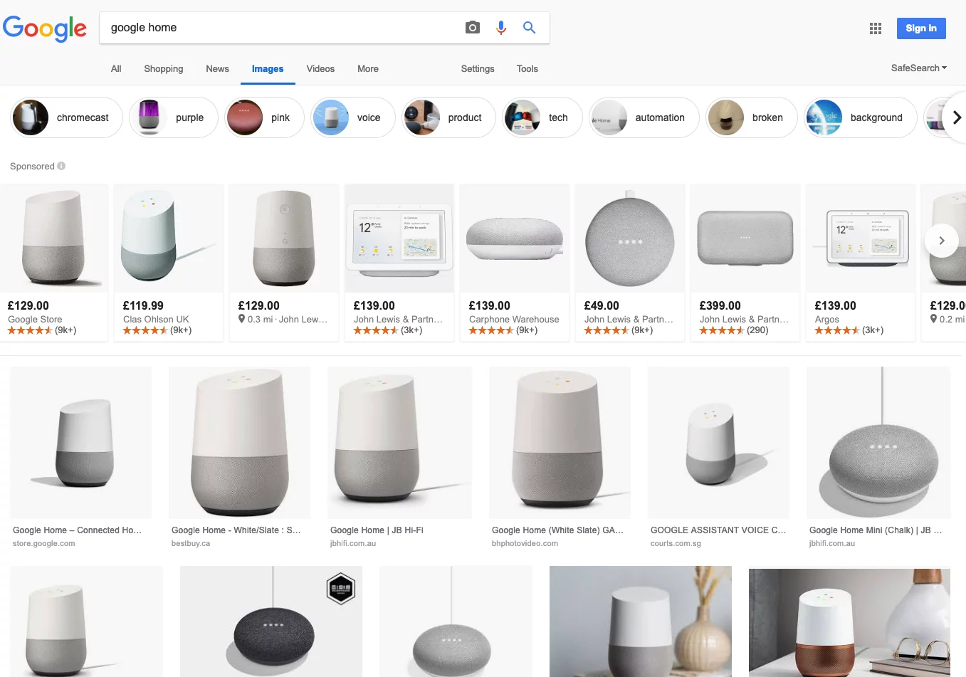 ค้นหารูปภาพหน้าแรกของ Google