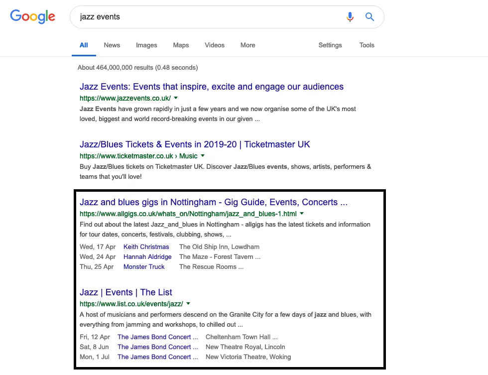 แจ๊สอีเวนท์ serp