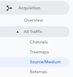 Quellmedium Bericht in Google Analytics