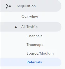 Empfehlungsbericht in Google Analytics