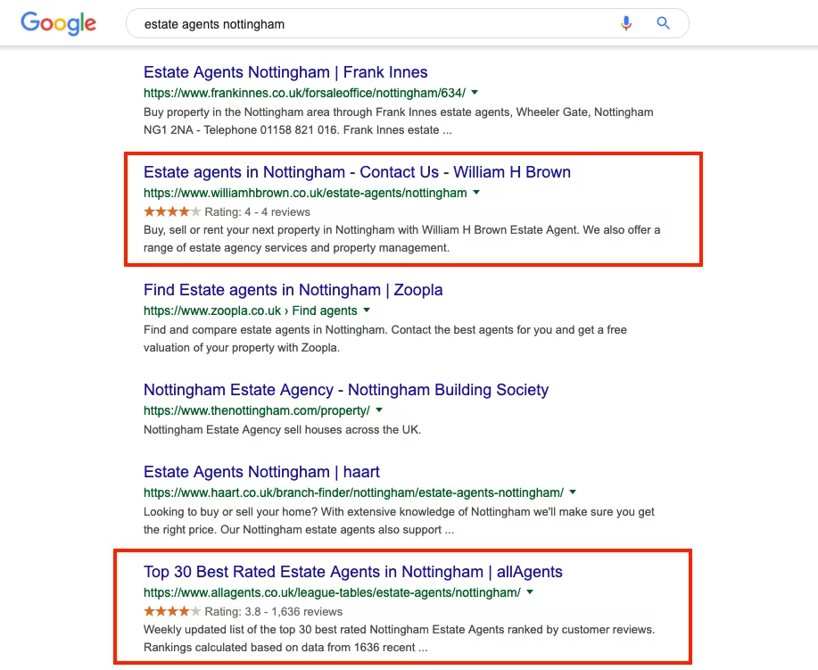 وكلاء العقارات نوتنغهام سيرب يستعرض المثال