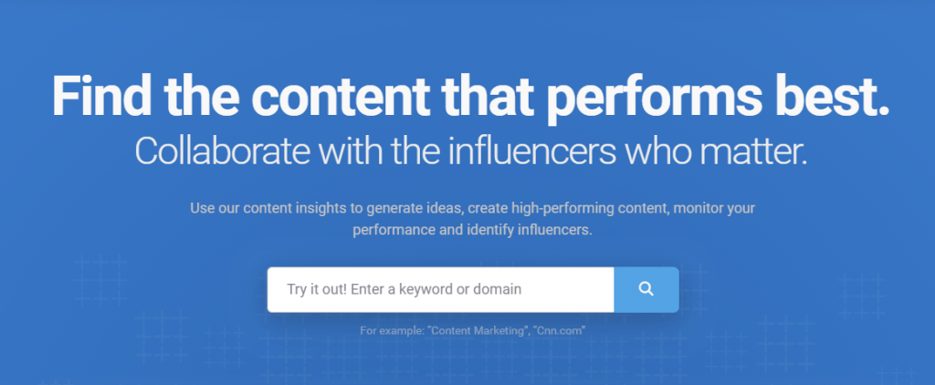 Buzzsumo Content Analyzer - app buzzsumo homepage