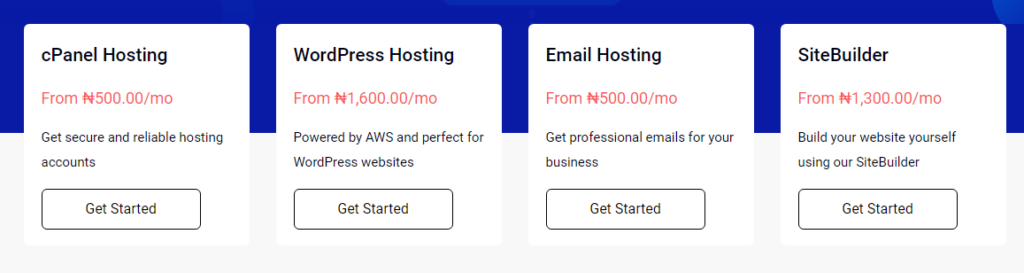 whogohost 웹 호스팅 계획