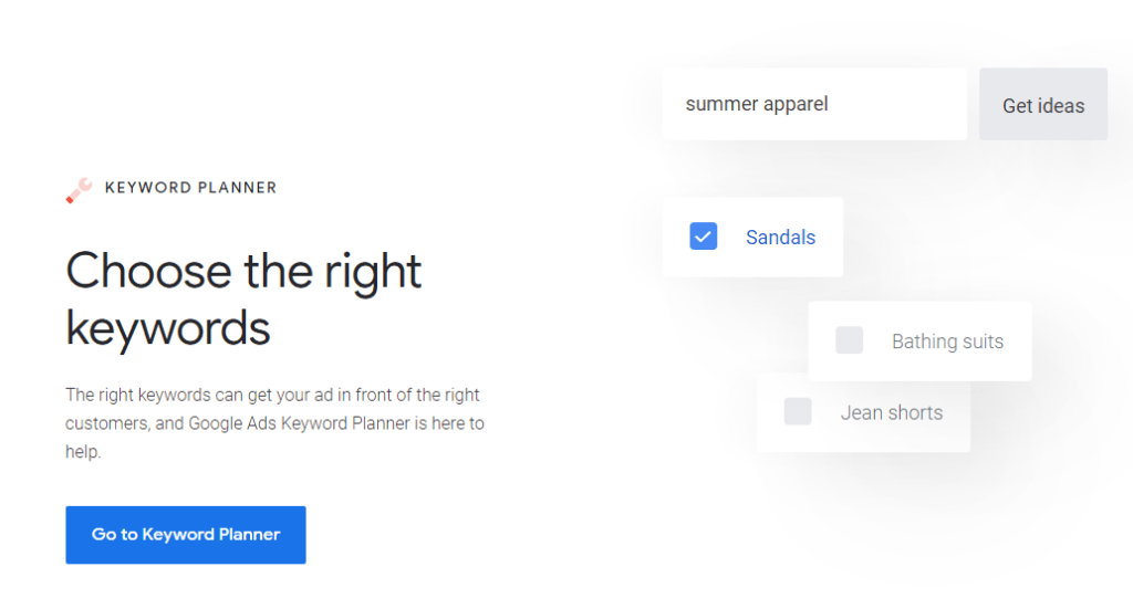 Homepage des Google-Keyword-Planers