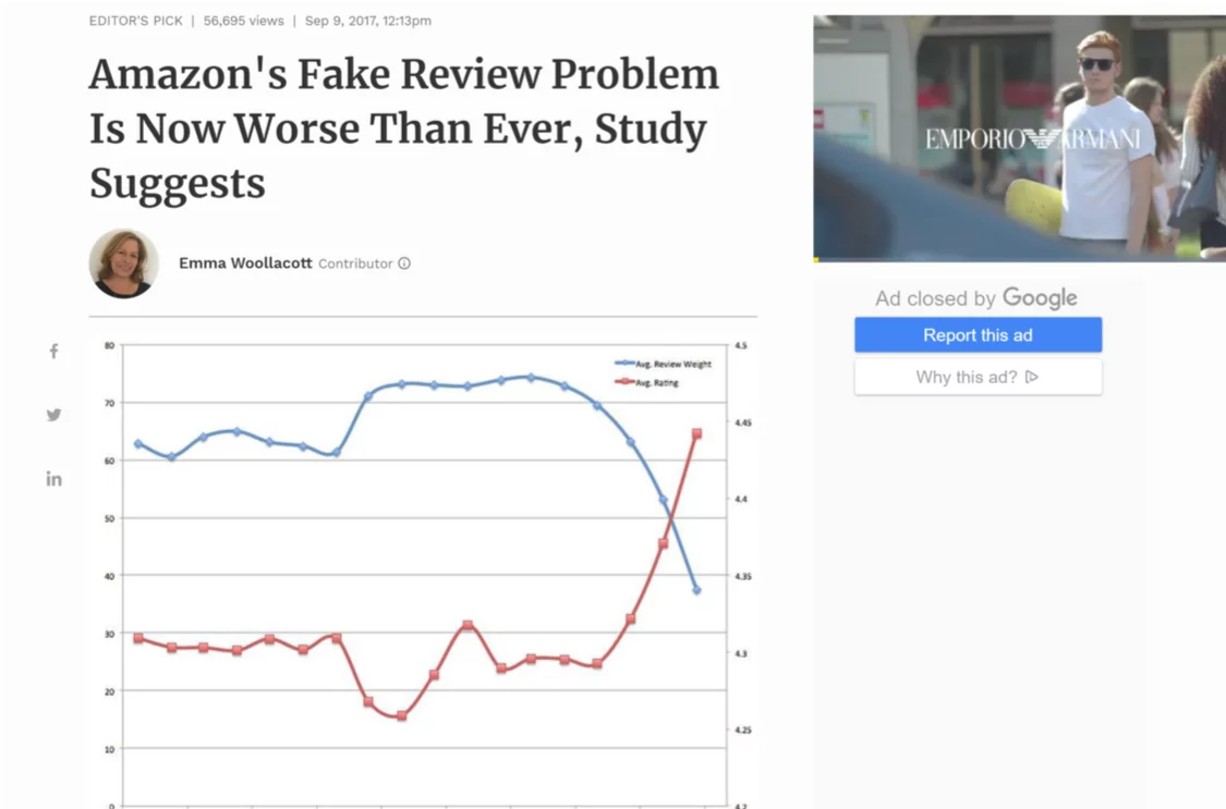 Revisión falsa de Amazon