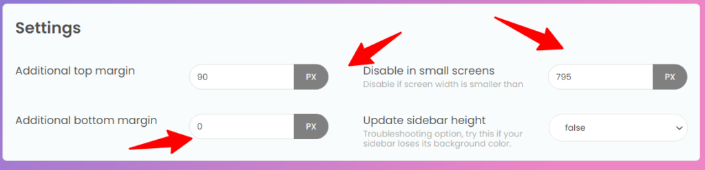 My Sticky Sidebar WordPress 插件设置页面 2