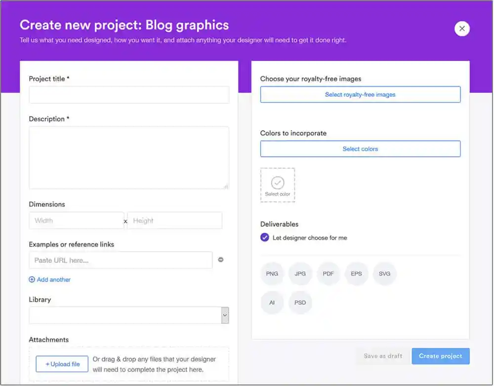 Formularul de proiect Penji
