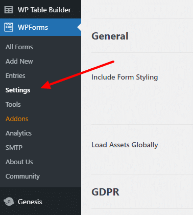 WPForms Pro 用户菜单
