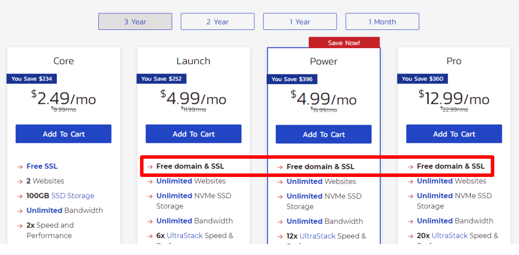무료 도메인 이름 등록이 포함된 Inmotion 호스팅 계획