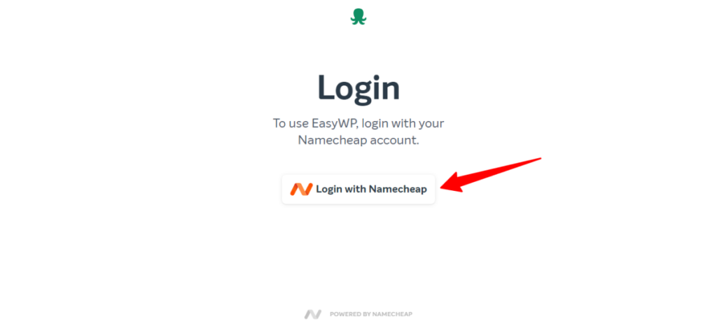 NameCheap, Easywp kontrol paneli sayfasına giriş yapın