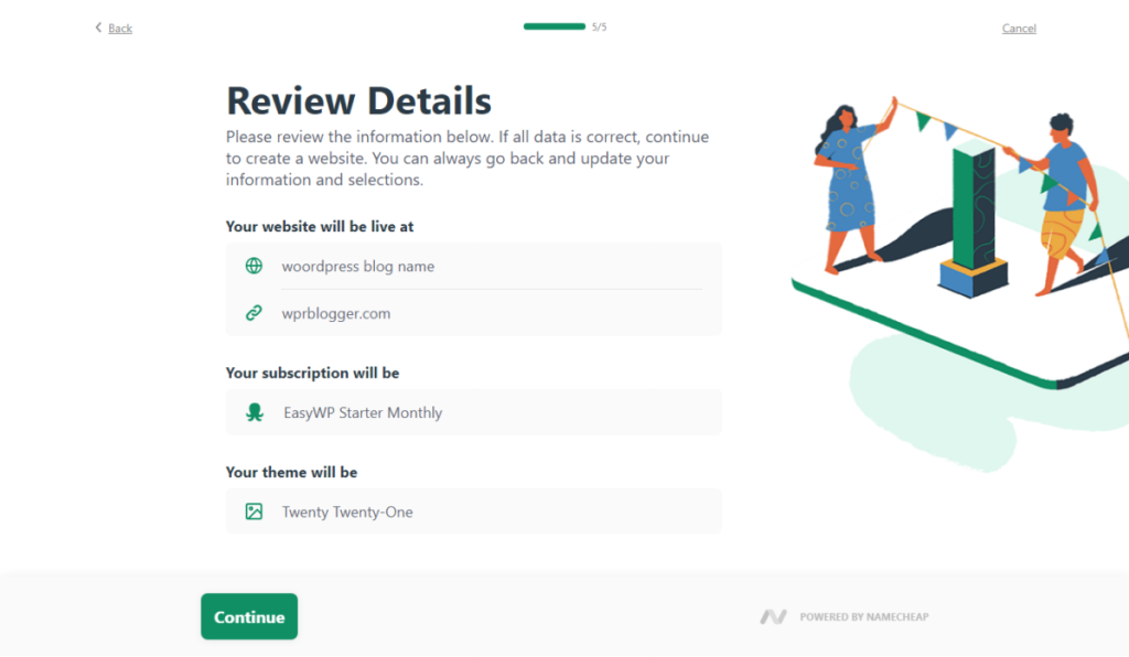 EasyWP'de WordPress Kurulumu - Adım 5 - Detayları İnceleyin