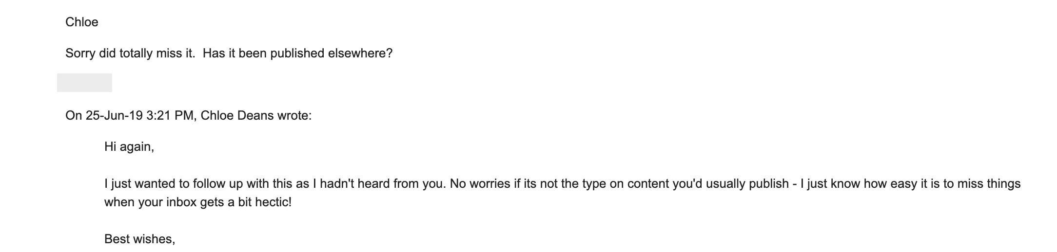 tindak lanjut email PR