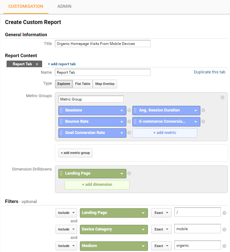 自定義設備報告
