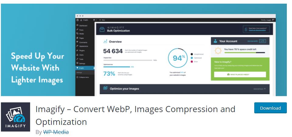Imagify – WebP'yi Dönüştür, Görüntü Sıkıştırma ve Optimizasyon
