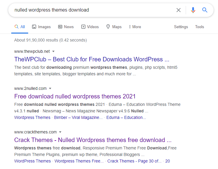 无效的wordpress主题下载