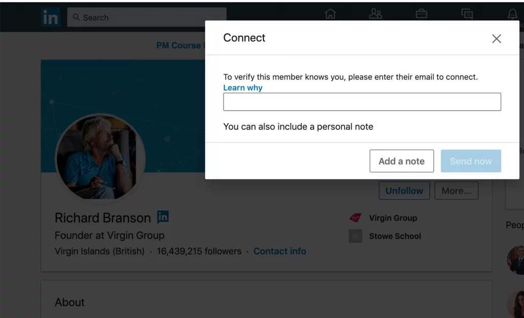 Come connettersi su Linkedin quando viene chiesto di verificare il membro