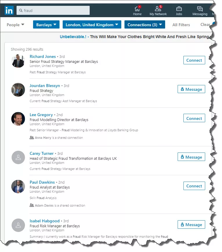 Ricerca di potenziali clienti su LinkedIn
