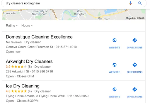 Esempio di ricerca su Google