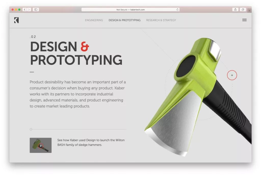 La conception de sites Web B2B peut être audacieuse et créative (exemple 7)