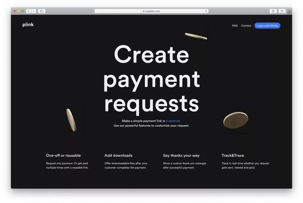 Exemple 4 : capture d'écran de la page d'accueil de Plink