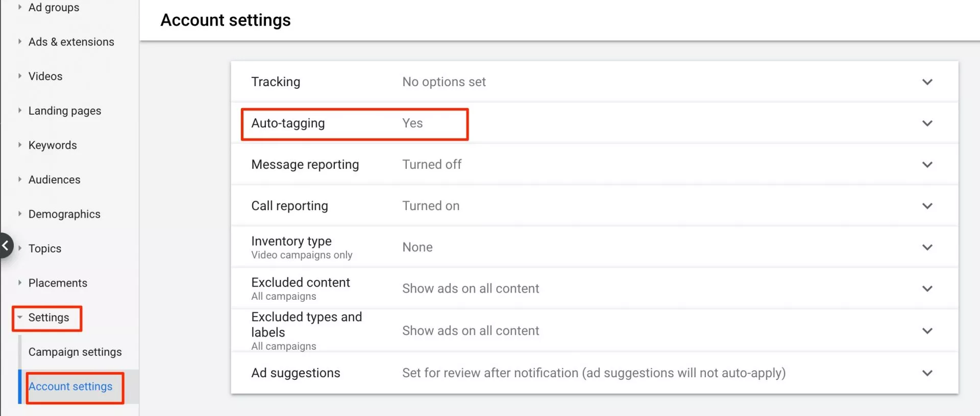 параметры автоматической пометки