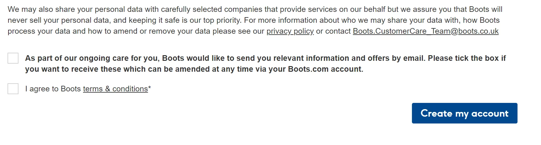 Соответствие GDPR на веб-сайте Boots 2020
